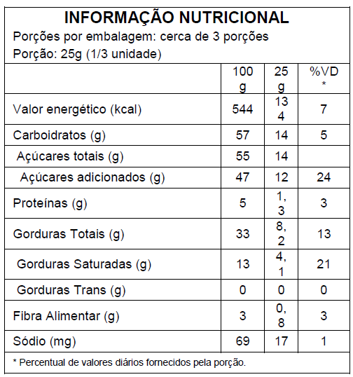 Barra de Chocolate Creme de Avelã - 90g