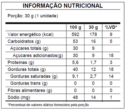Barra de Chocolate Amazônia 70% Cacau - 30g