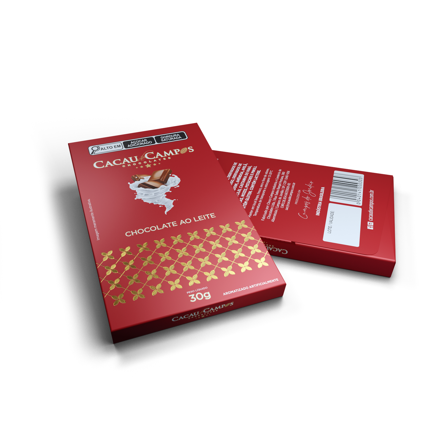 Kit 15 Uni. Barra de Chocolate Ao Leite - 30g