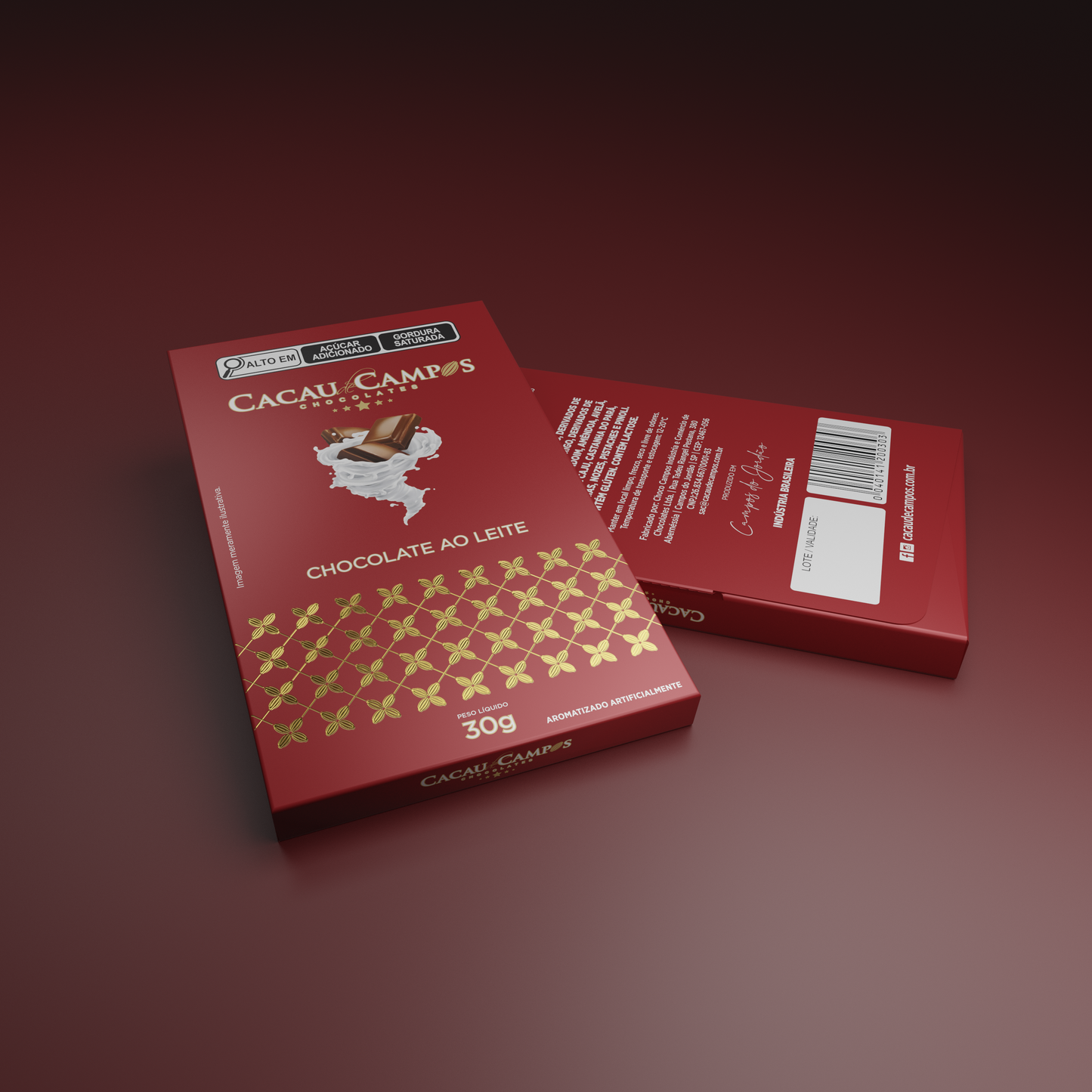 Kit 15 Uni. Barra de Chocolate Ao Leite - 30g