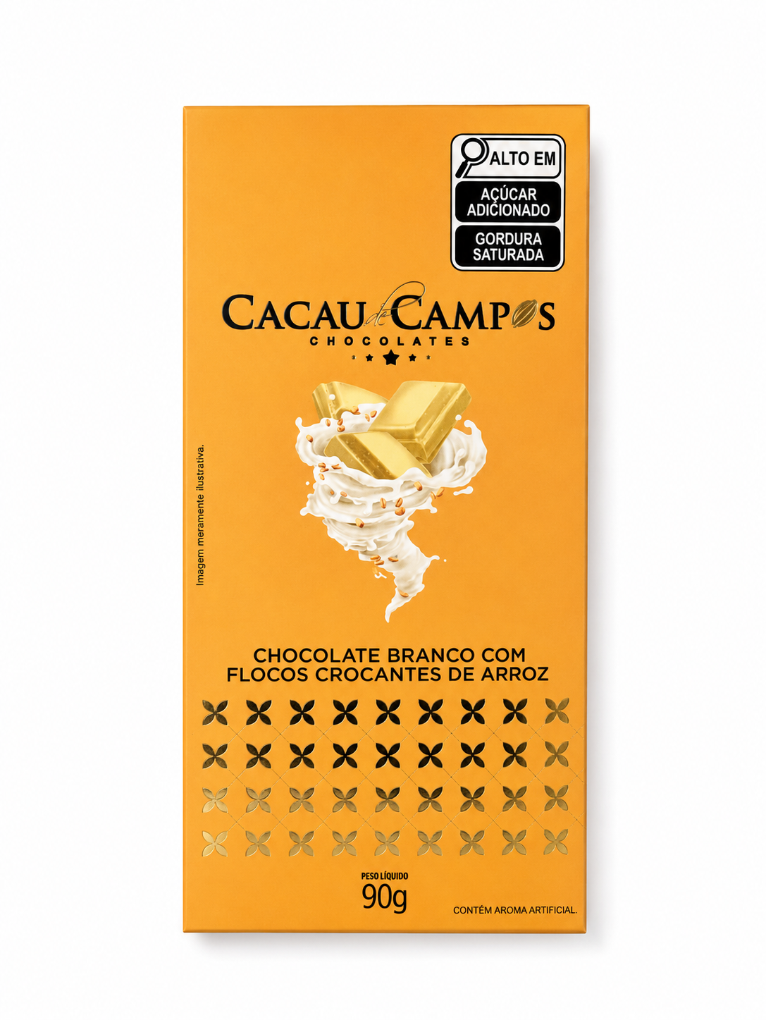 Barra de Chocolate Branco com Flocos de Cereais - 90g