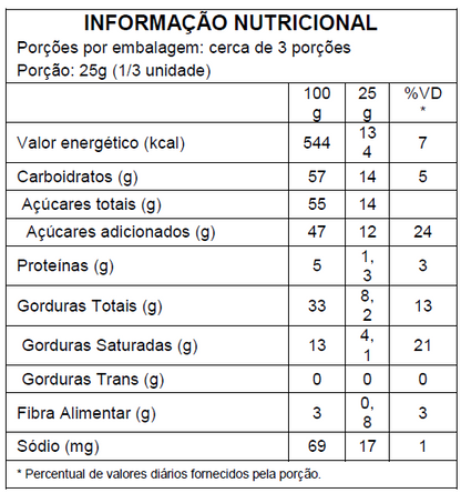 Barra de Chocolate Creme de Avelã - 90g