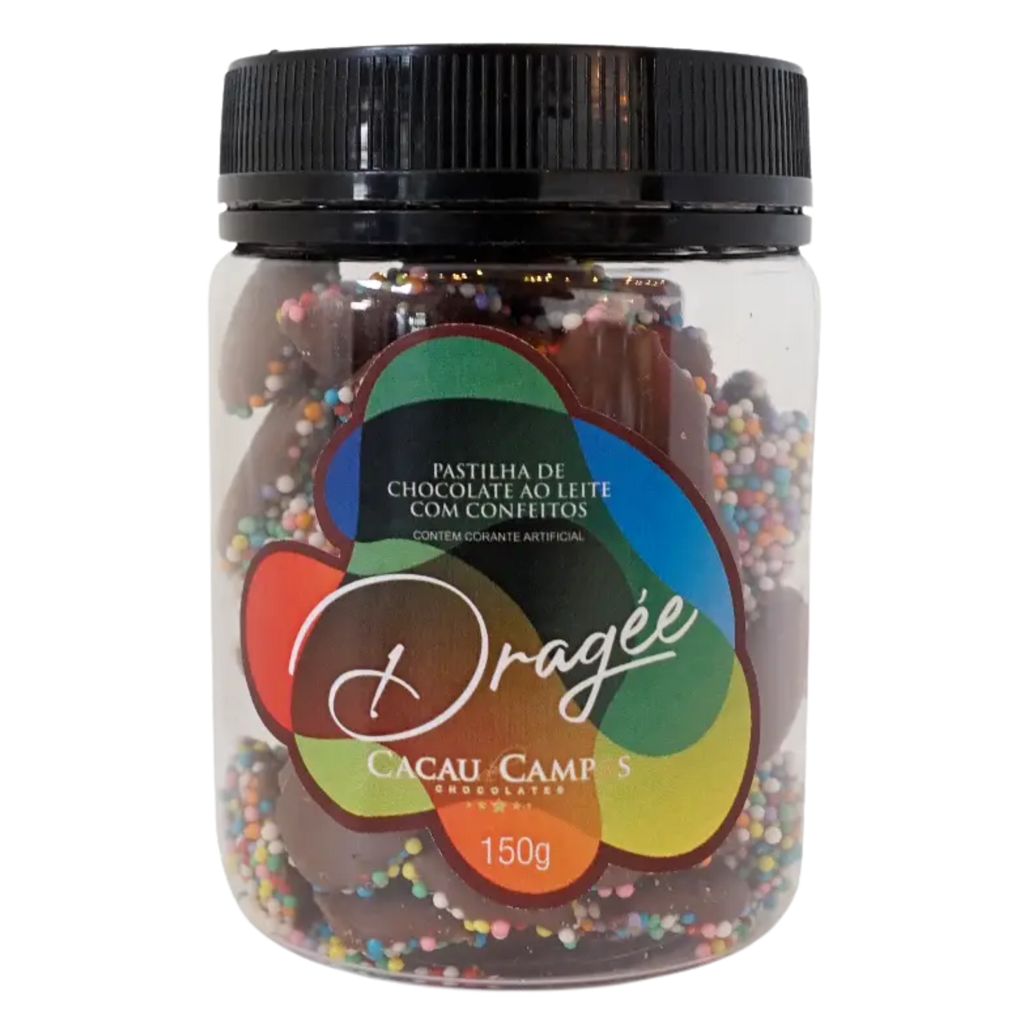 Dragée de Chocolate ao Leite com Miçangas Coloridas - 150g