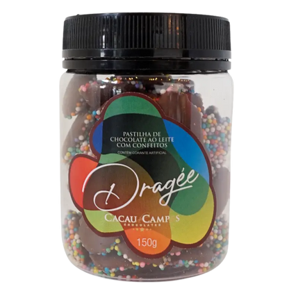 Dragée de Chocolate ao Leite com Miçangas Coloridas - 150g