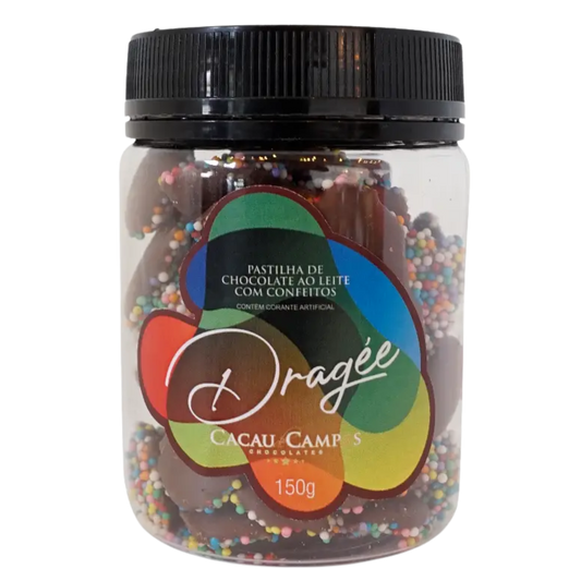 Dragée de Chocolate ao Leite com Miçangas Coloridas - 150g