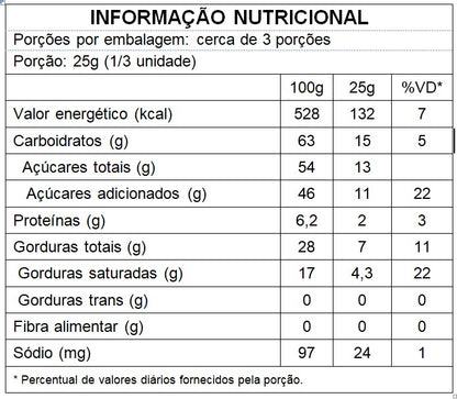 Barra de Chocolate ao Leite com Flocos de Arroz - 90g
