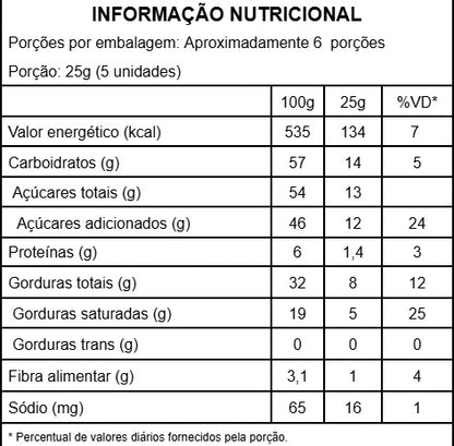 Drágeas de Chocolate ao Leite Cappuccino - 140g
