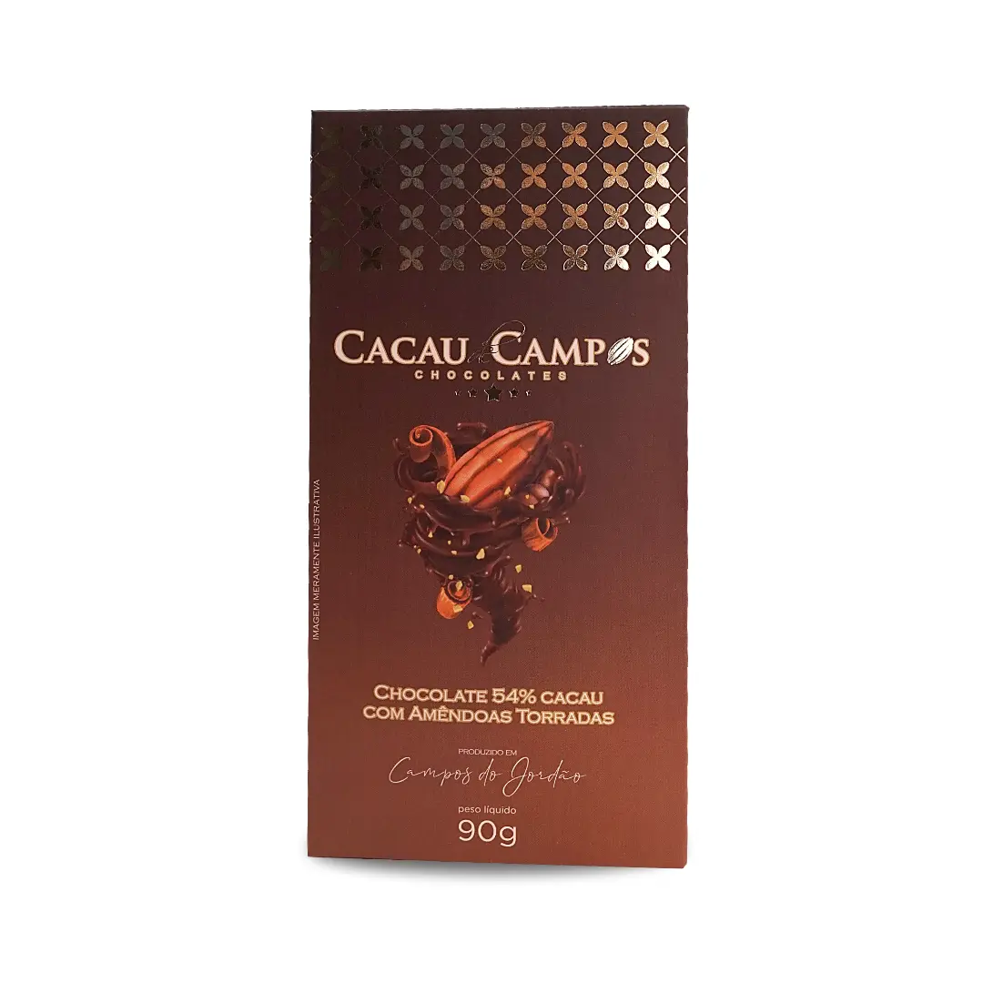 Barra de chocolate com 54% Cacau com Amêndoas Torradas