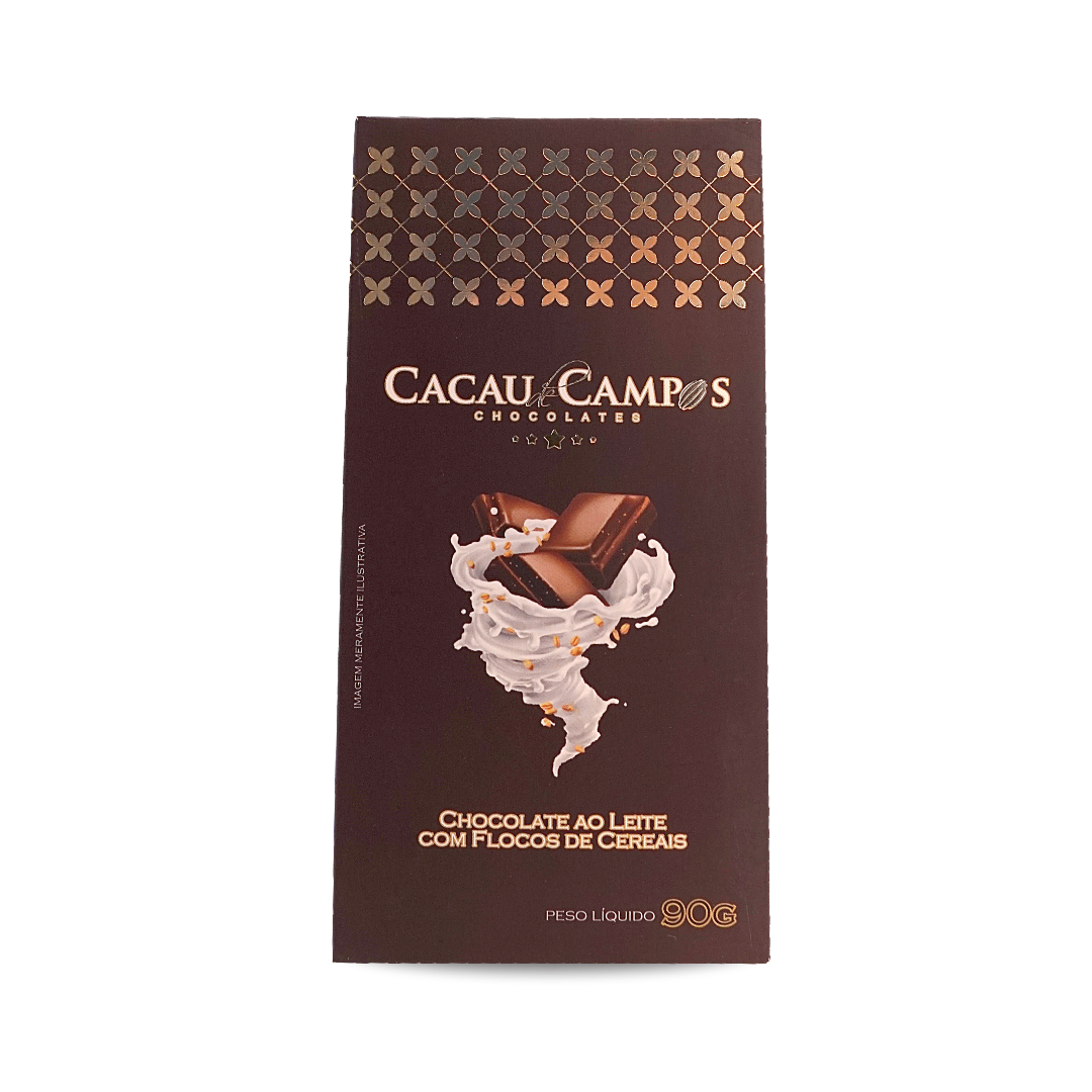 Barra de Chocolate ao leite com flocos de cereais