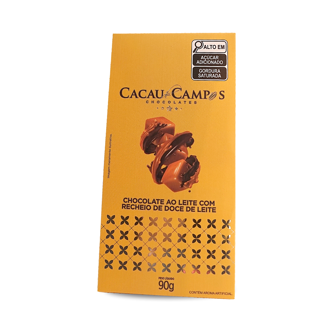 Barra de Chocolate ao Leite com recheio de doce de leite